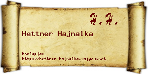 Hettner Hajnalka névjegykártya